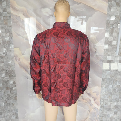 Glossy Flowers Shirt [Wine]