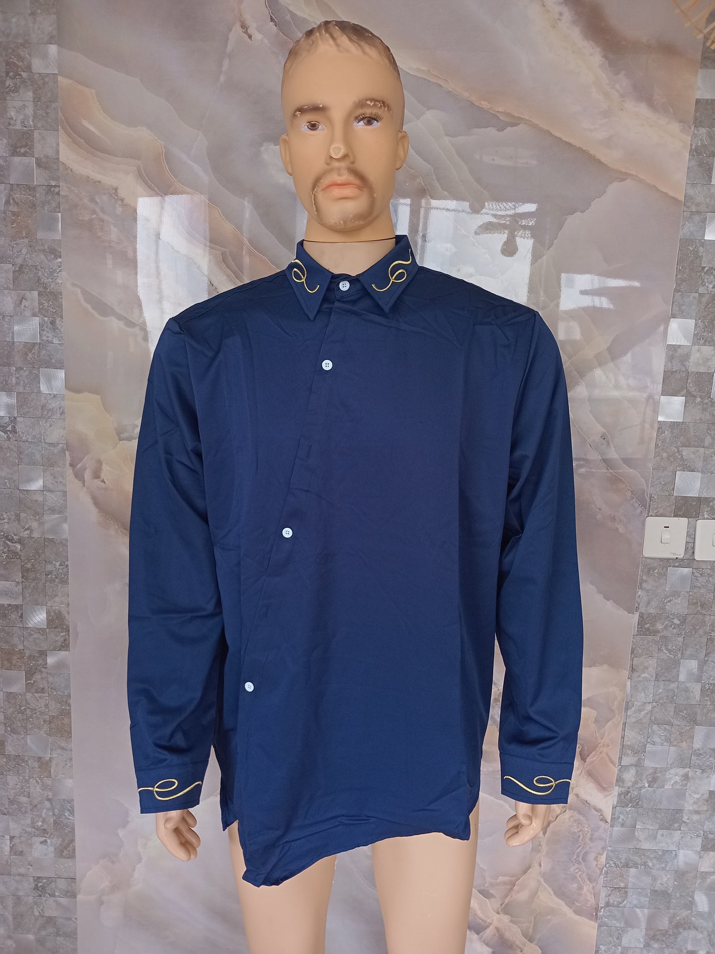 V Fancy Shirt [Navy Blue]