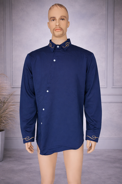 V Fancy Shirt [Navy Blue]