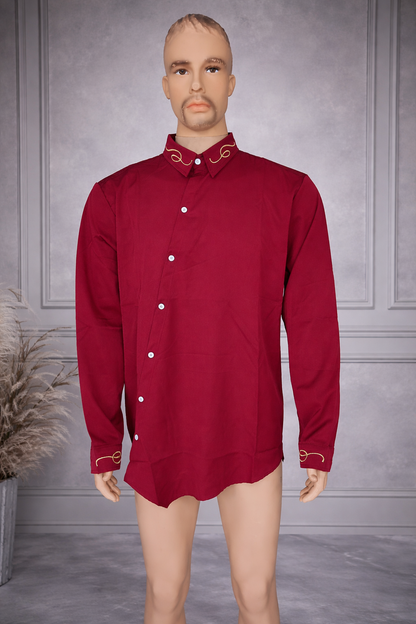 V Fancy Shirt [Wine]
