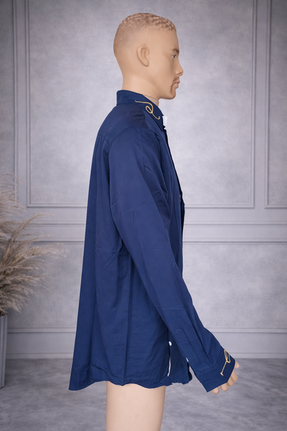 V Fancy Shirt [Navy Blue]