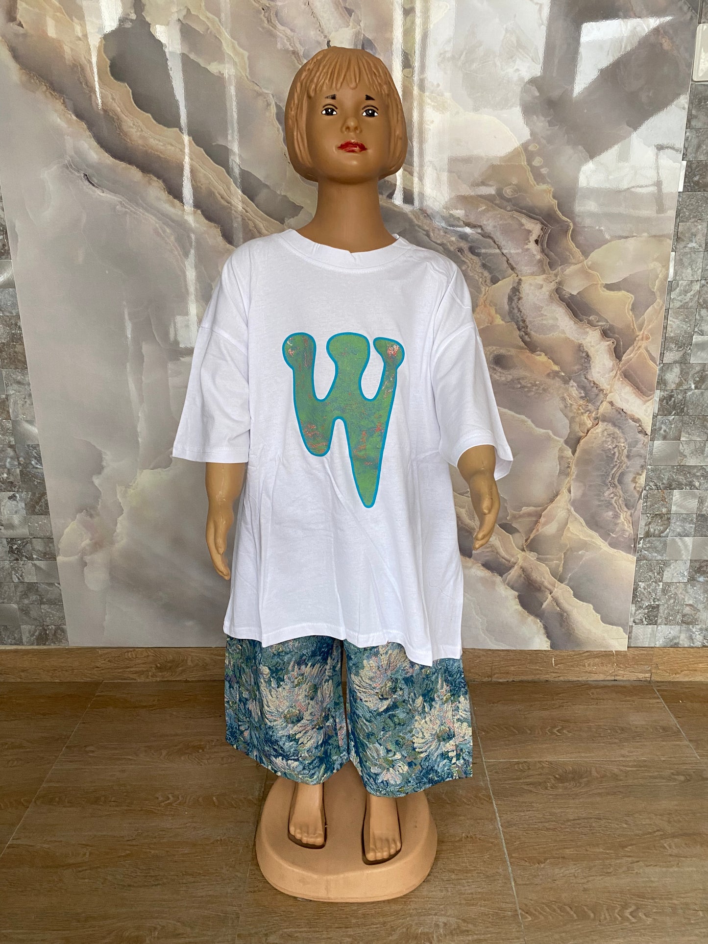 W Kid Set [White/Turquoise]